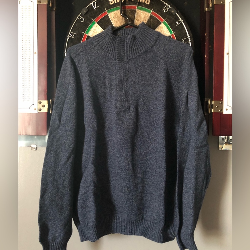 Weatherproof Vintage Blue zip sweater L Large